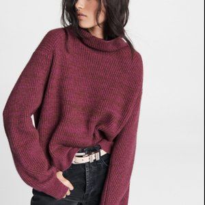 Rag and Bone Purple Multi-Pierce Cashmere Turtle Neck